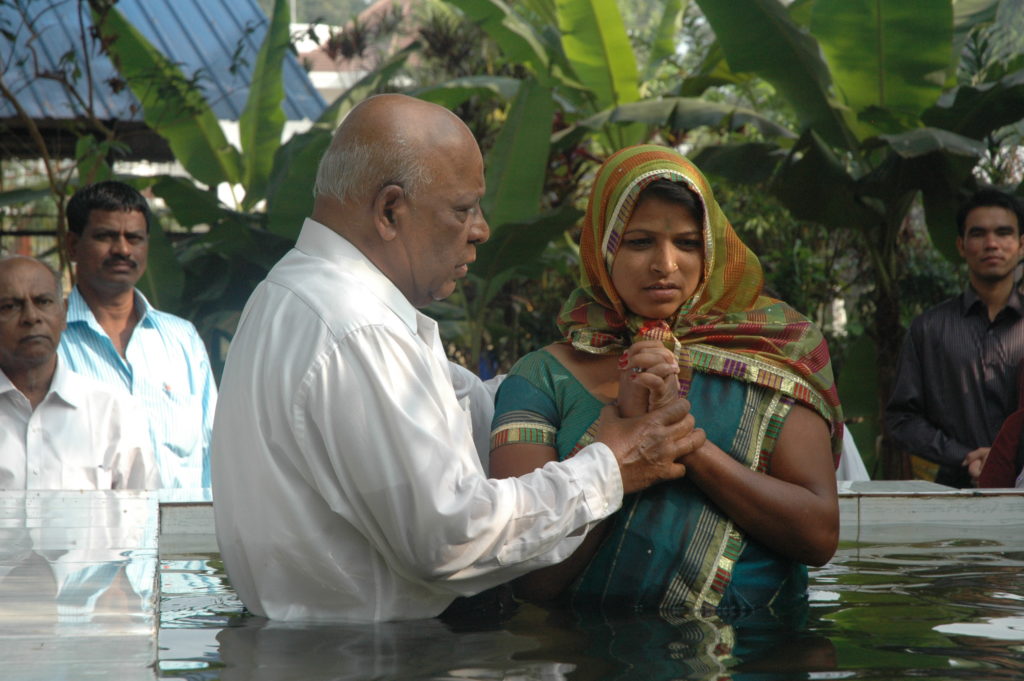 Baptism of a new believer in India